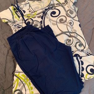 Navy & Neon Scrub Set